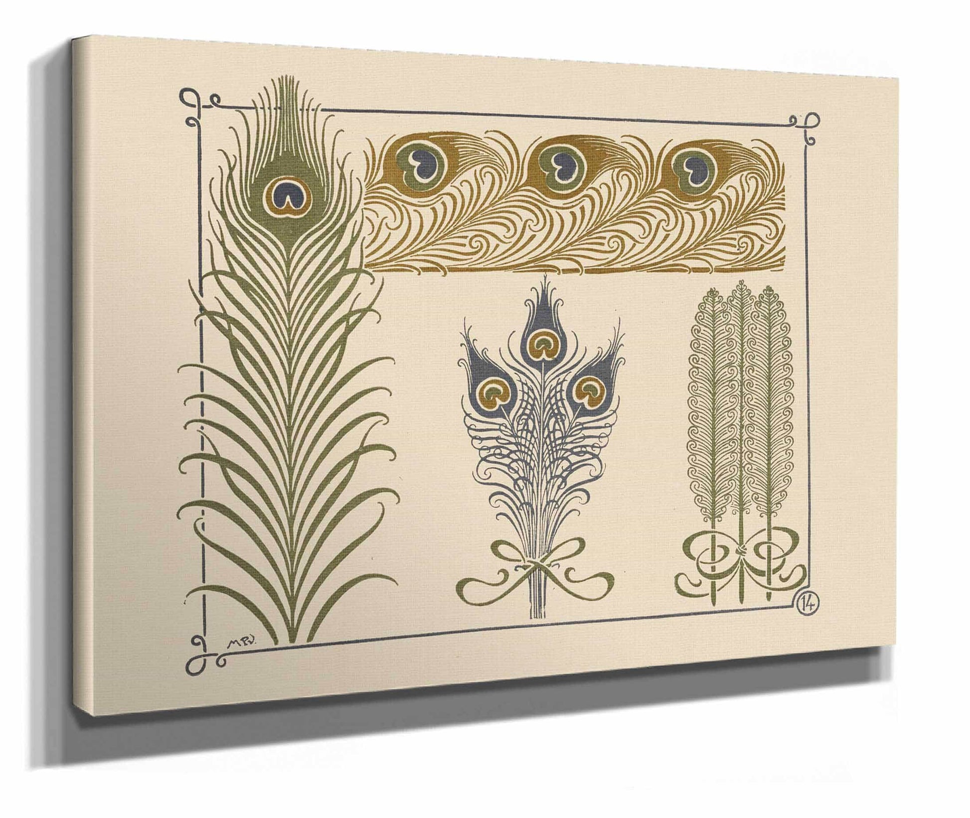 Abstract Design Based On Peacock Feathers by Maurice Pillard Verneuil