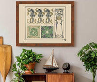 Abstract Design Based On Seahorses Fish Lizards Tiny Leaves by Maurice Pillard Verneuil