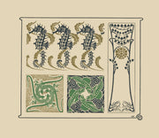 Abstract Design Based On Seahorses Fish Lizards Tiny Leaves by Maurice Pillard Verneuil