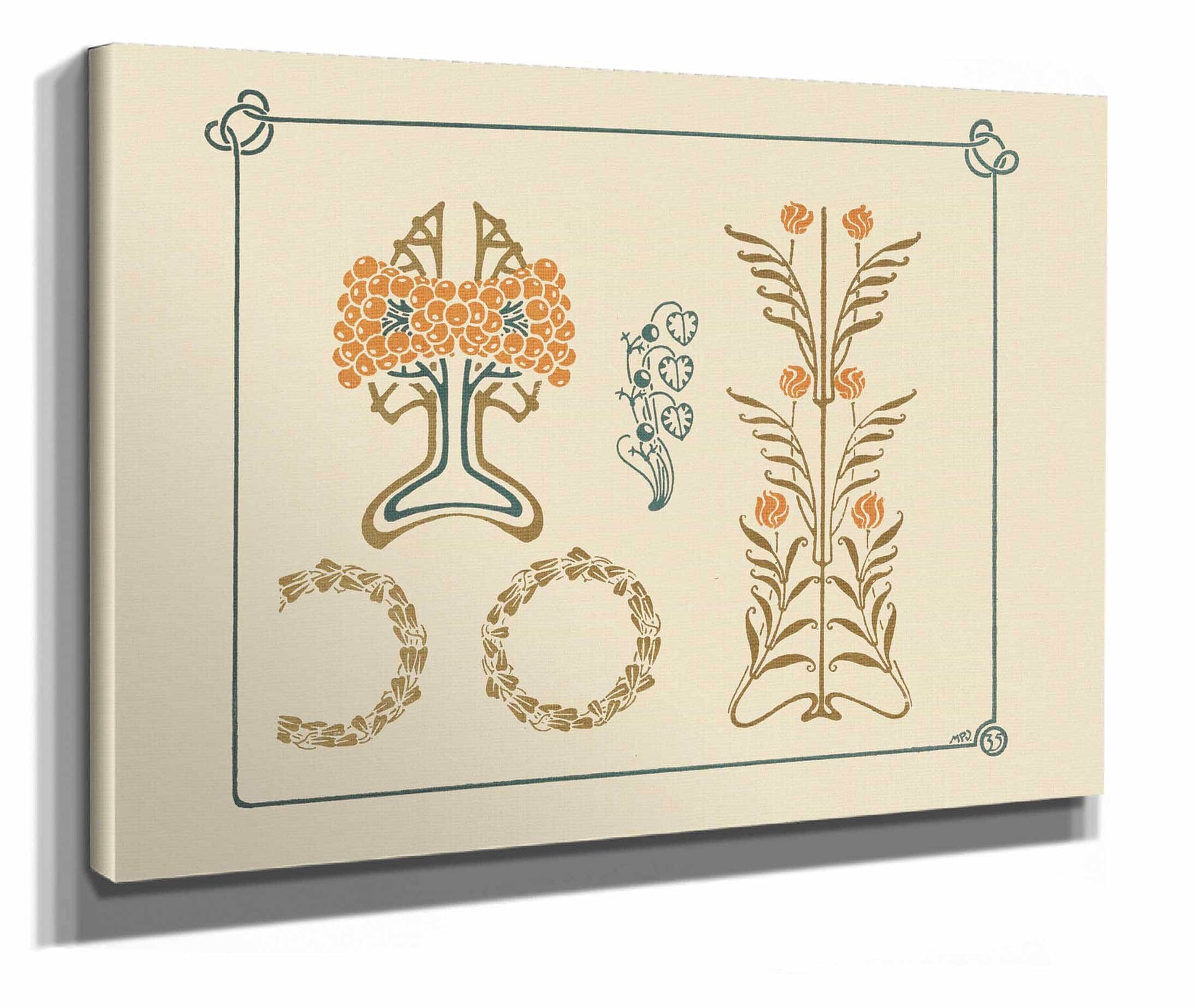 Abstract Design Based On Tiny Leaves And Berries by Maurice Pillard Verneuil