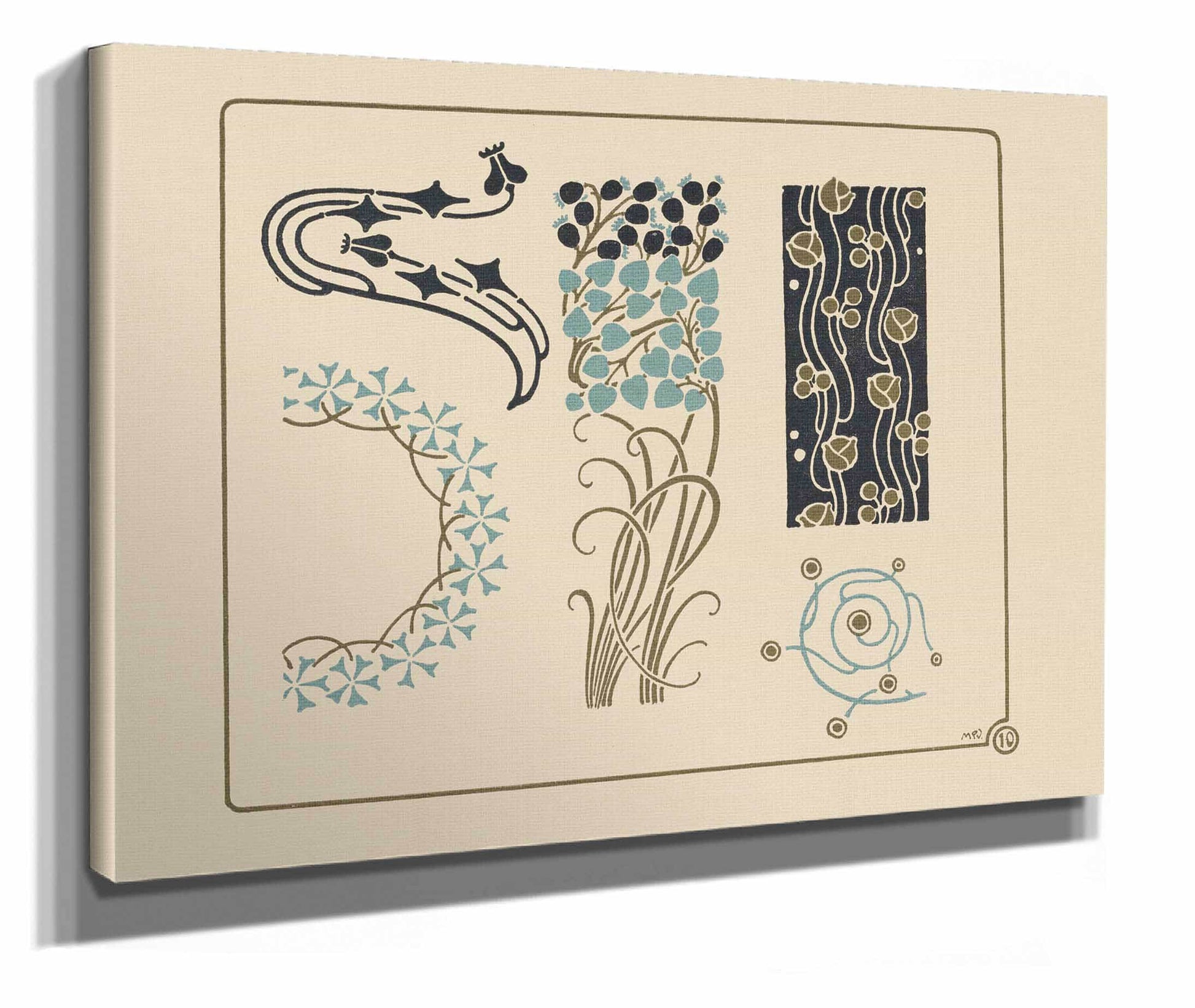 Abstract Design Based On Tiny Leaves On Stems by Maurice Pillard Verneuil