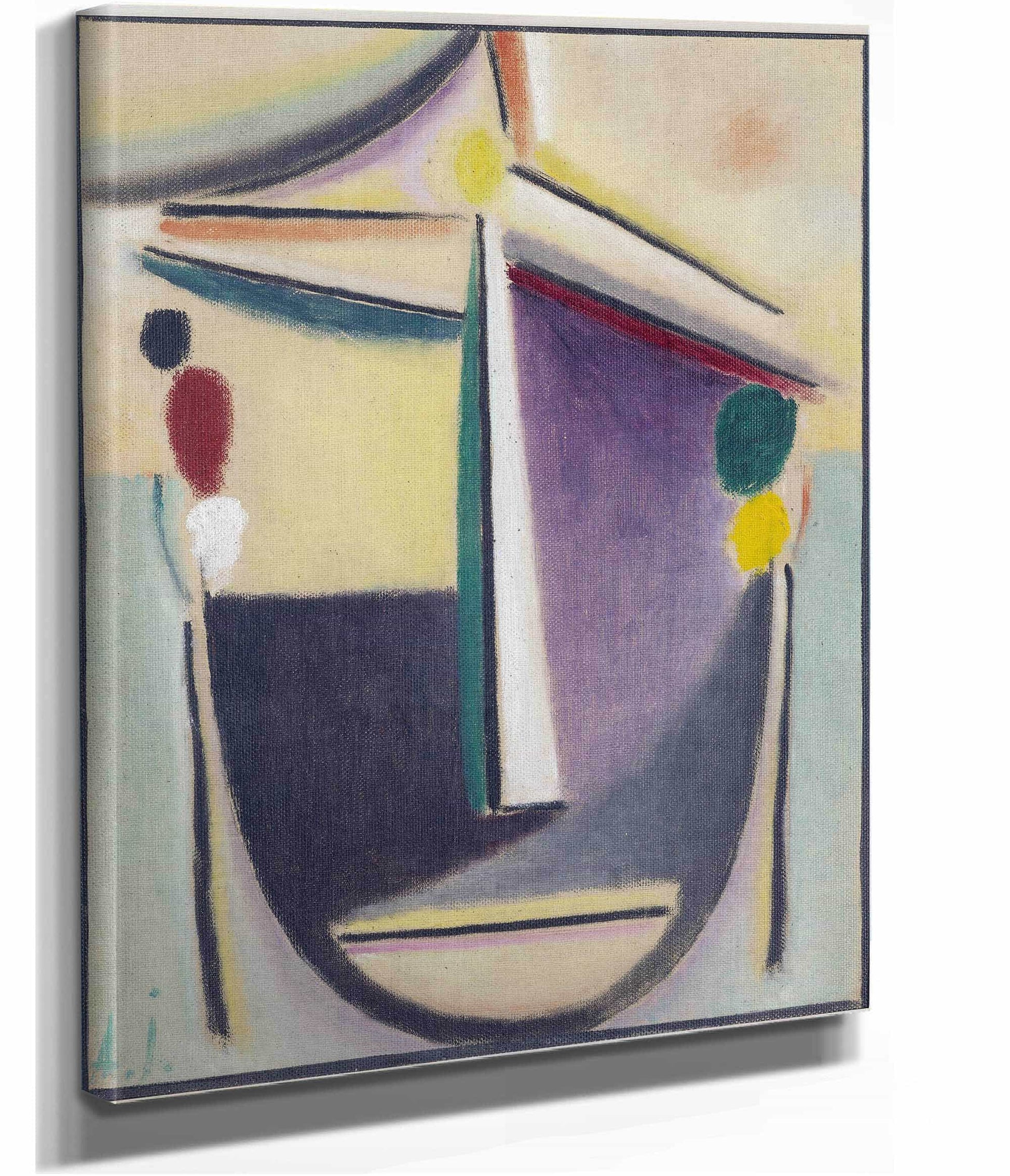 Abstract Head Black Yellow Purple Around by Alexej Von Jawlensky