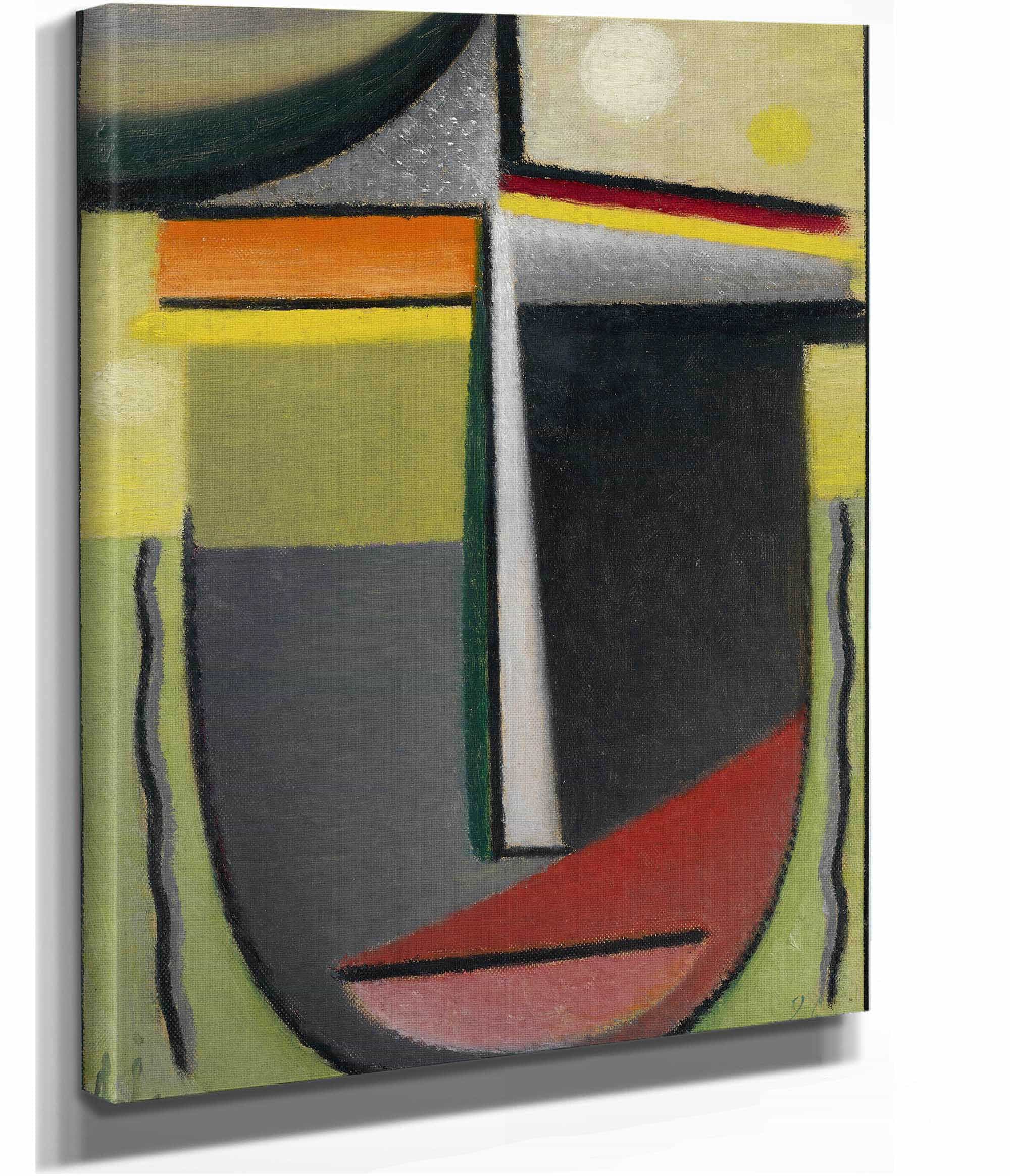 Abstract Head Inner Vision Green Gold by Alexej Von Jawlensky