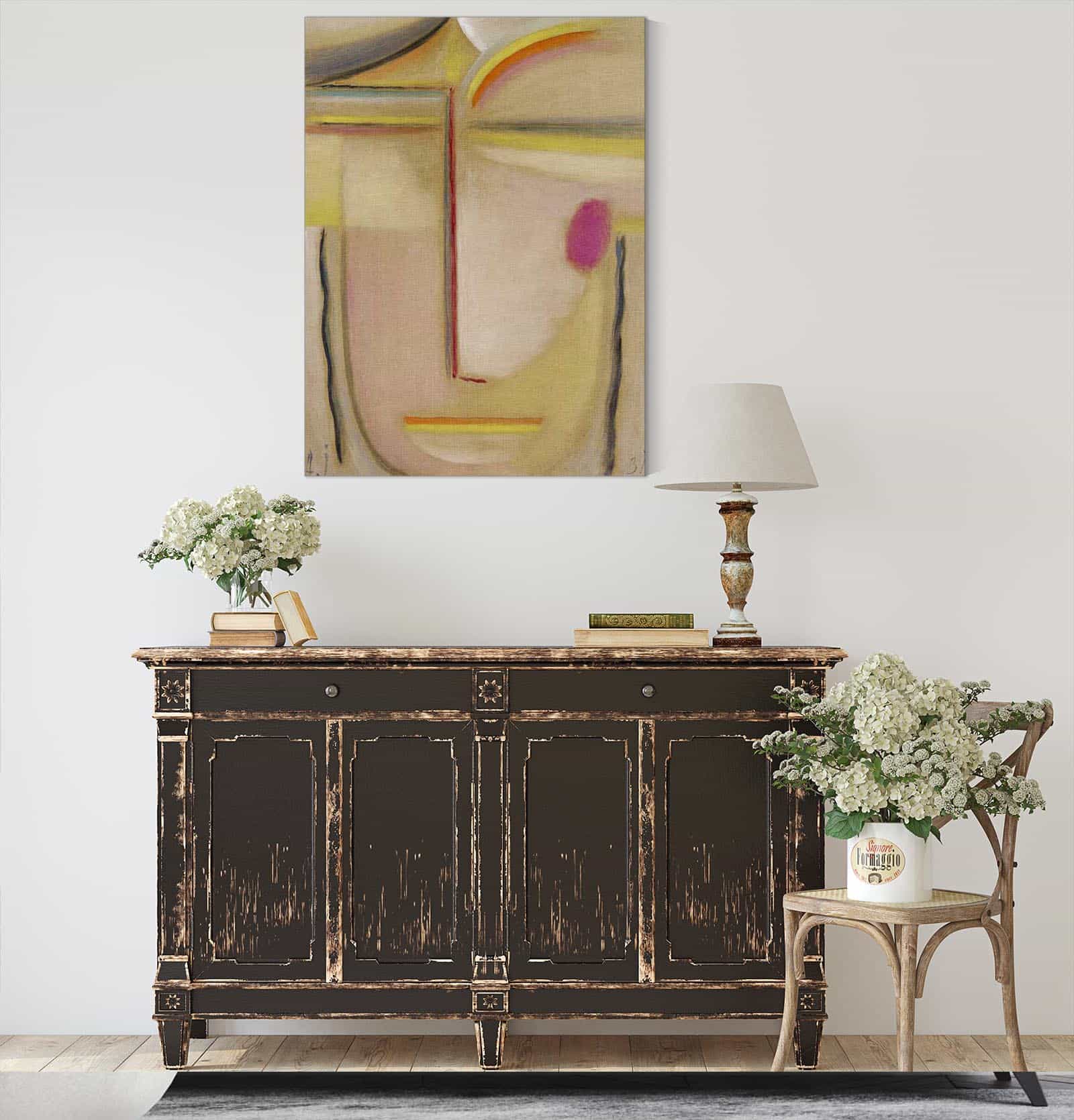 Abstract Headgold And Pink by Alexej Von Jawlensky