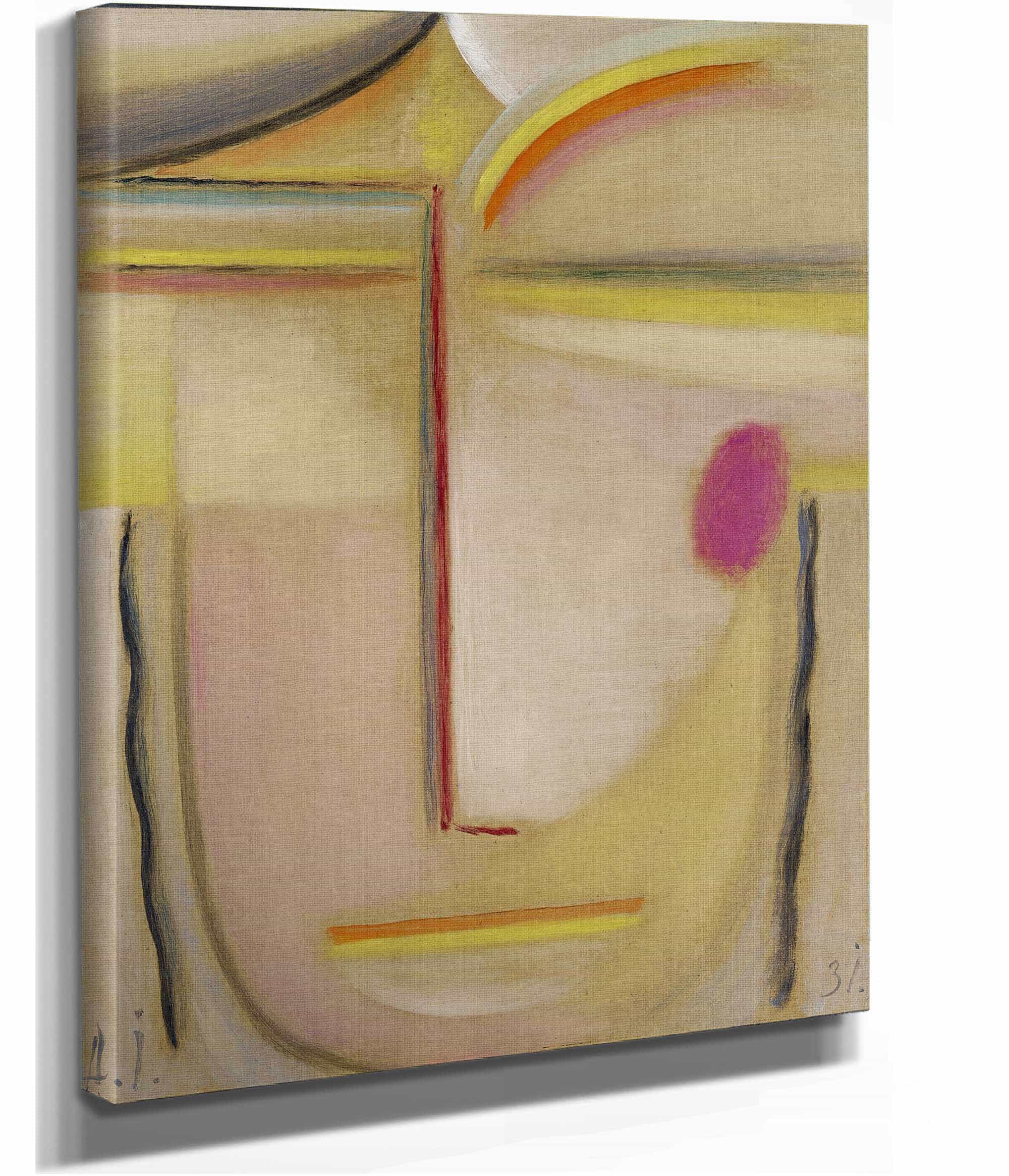 Abstract Headgold And Pink by Alexej Von Jawlensky