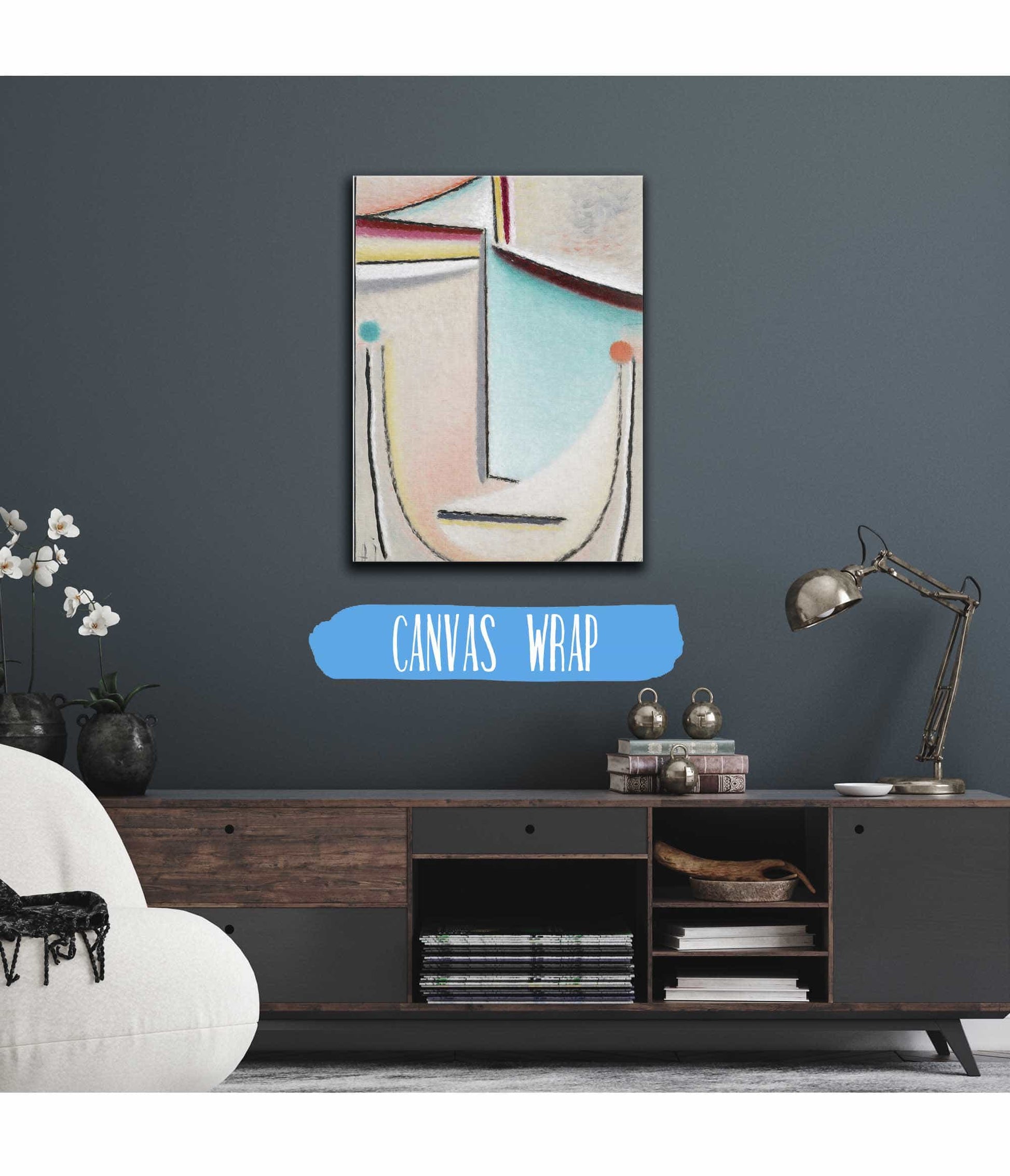 Abstract Headpink Light Blue by Alexej Von Jawlensky