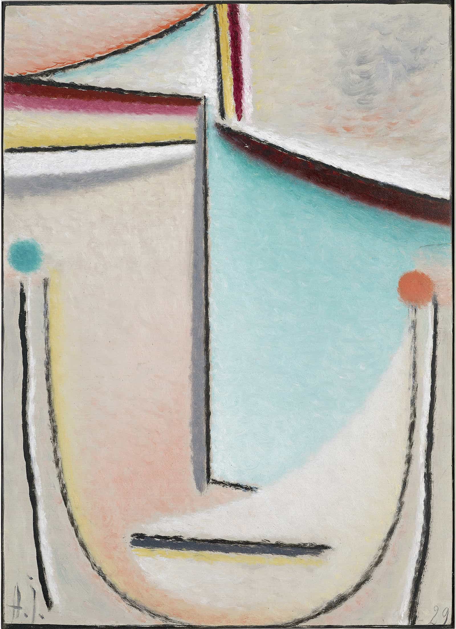 Abstract Headpink Light Blue by Alexej Von Jawlensky