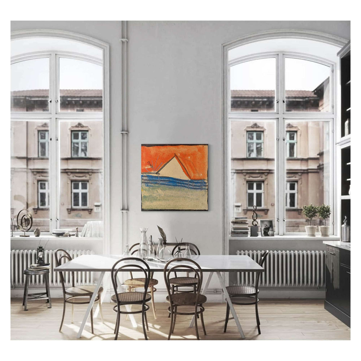 Abstrahierter Giebel Hinter Einem Zaun by Egon Schiele