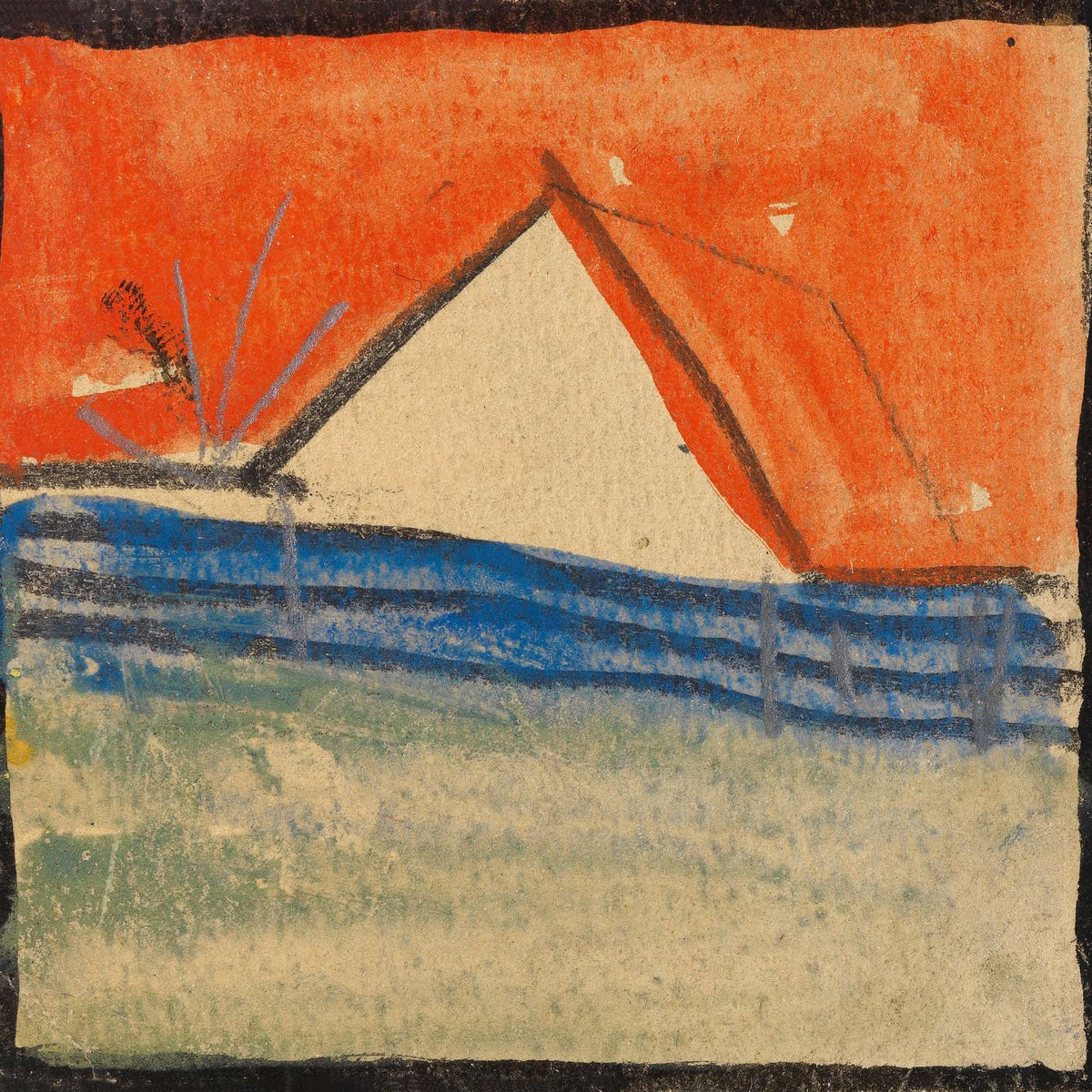 Abstrahierter Giebel Hinter Einem Zaun by Egon Schiele