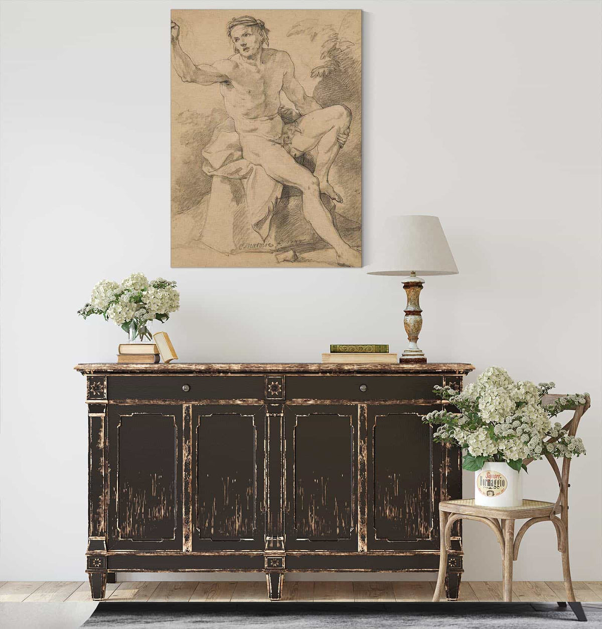 Academie Dhomme Nu Assis by Charles Joseph Natoire