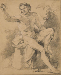 Academie Dhomme Nu Assis by Charles Joseph Natoire
