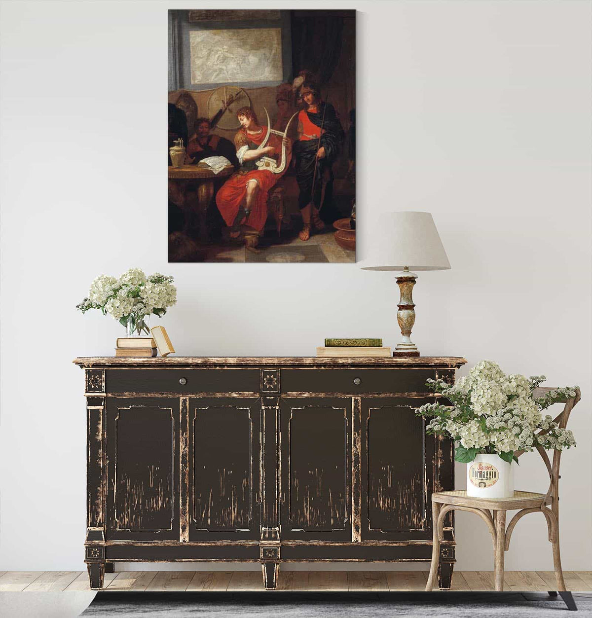 Achilles Playing The Lyre Before Patrocles And Circa by Gerard De Lairesse