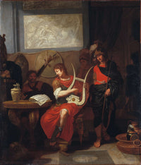 Achilles Playing The Lyre Before Patrocles And Circa by Gerard De Lairesse