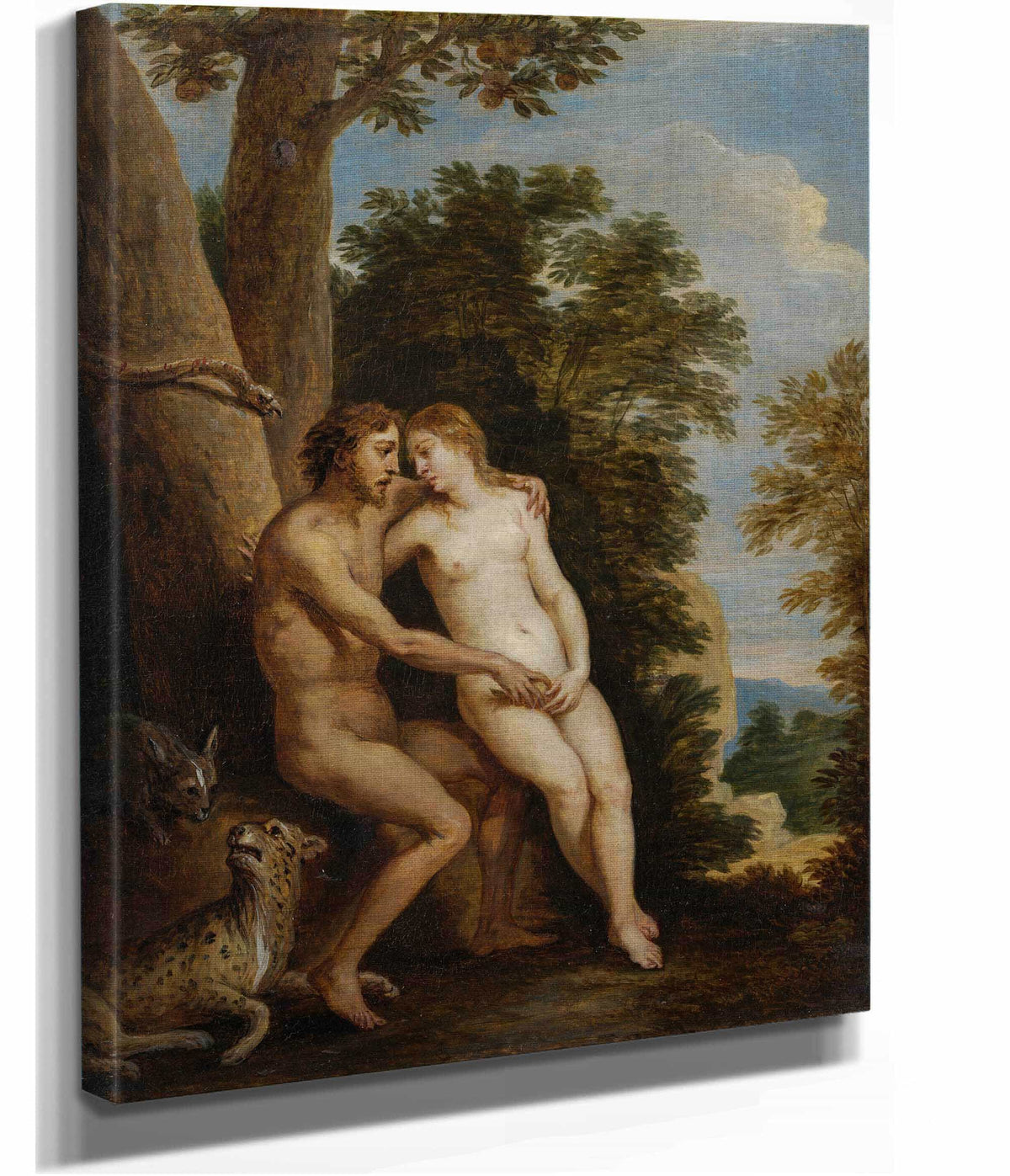 Adam And Eve In Paradise S by David Teniers The Younger
