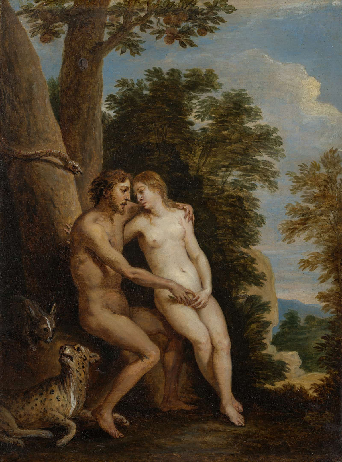 Adam And Eve In Paradise S by David Teniers The Younger