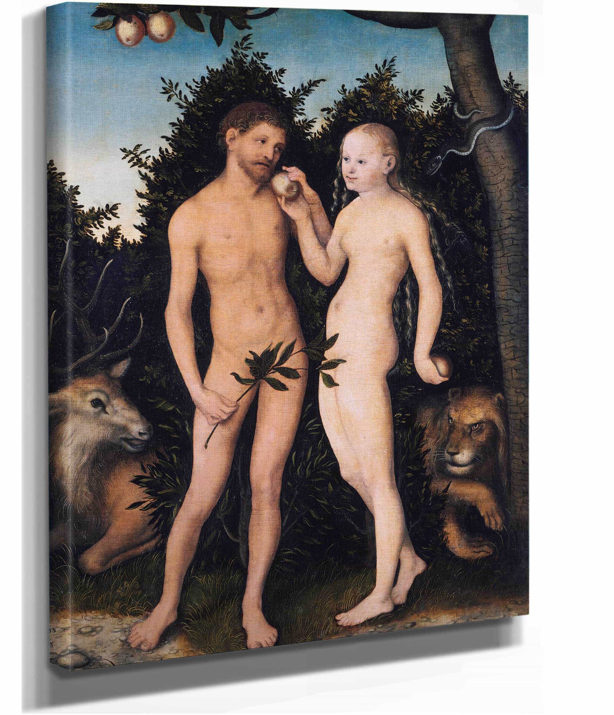 Adam And Eve In Paradise The Fall by Lucas Cranach The Elder