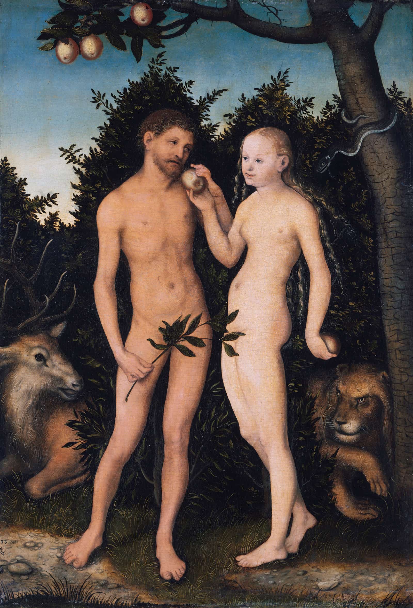 Adam And Eve In Paradise The Fall by Lucas Cranach The Elder