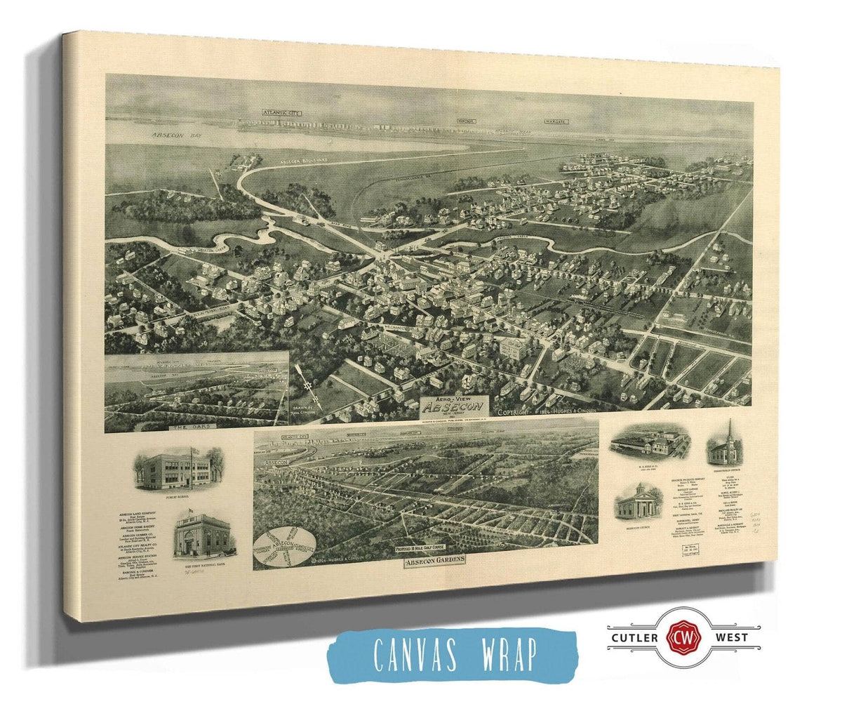 Aero View Of Absecon New Jersey 1924 State of New Jersey