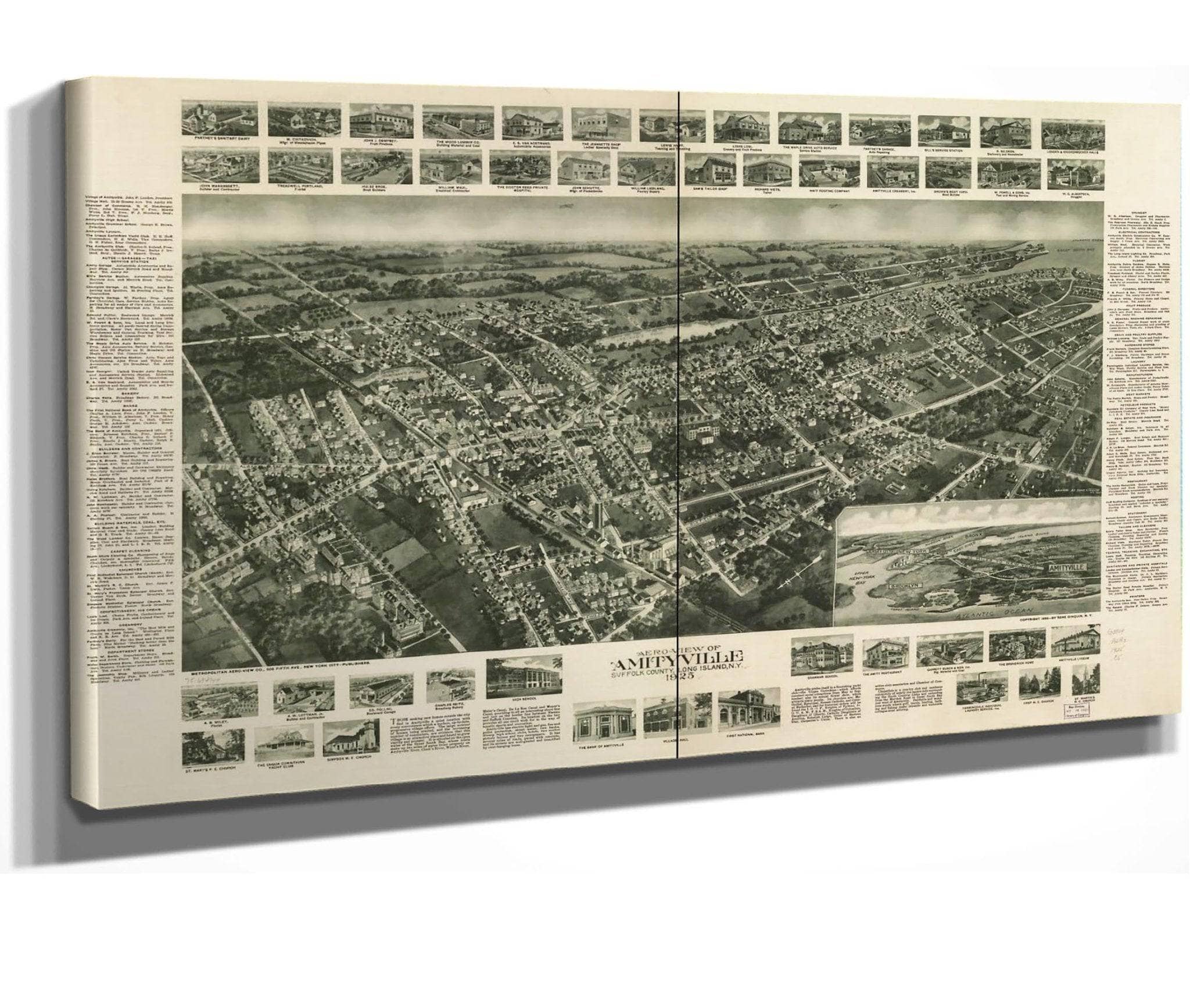 Aero View Of Amityville Suffolk County Long Island Ny 1925  State Of New York