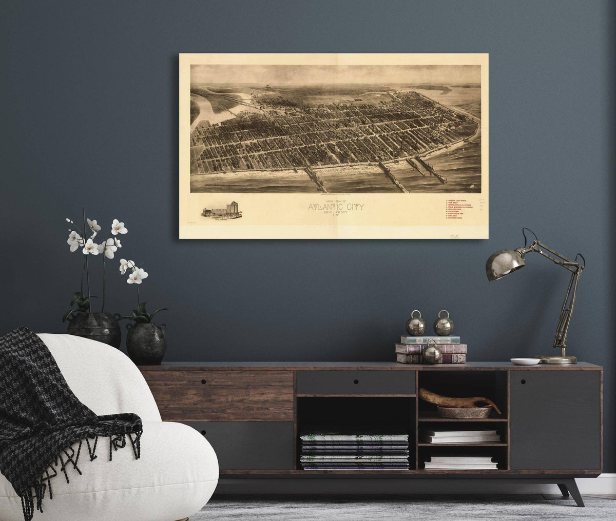 Aero View Of Atlantic City New Jersey 1909  State Of New Jersey