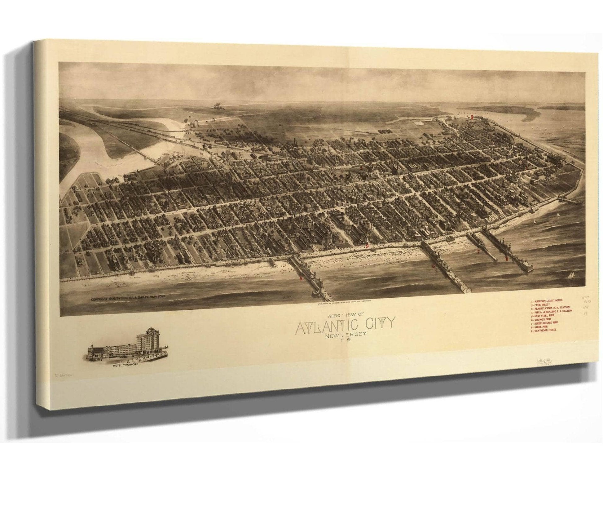 Aero View Of Atlantic City New Jersey 1909  State Of New Jersey