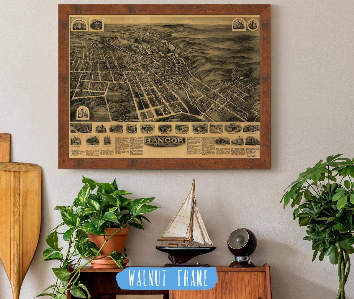 Aero View Of Bangor Pennsylvania 1918 State of Pennsylvania