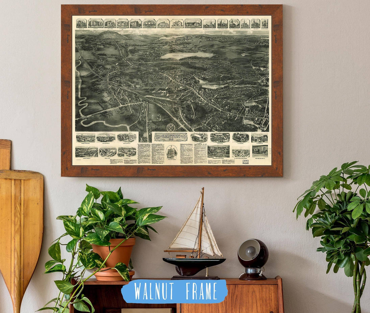 Aero View Of Canton Mass 1918 State of Massachusetts