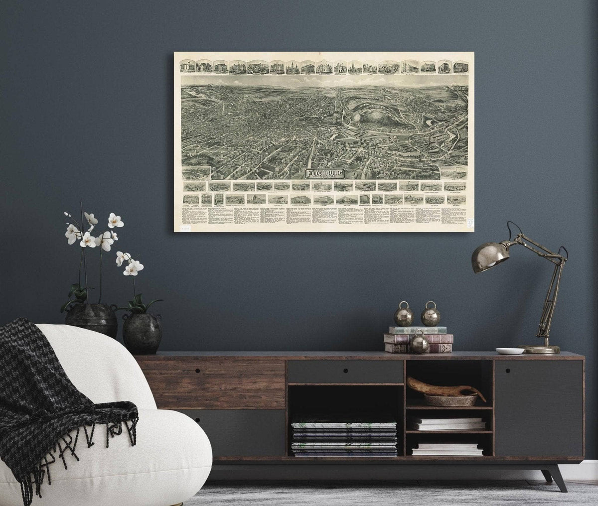 Aero View Of Fitchburg Massachusetts 1915  State Of Massachusetts