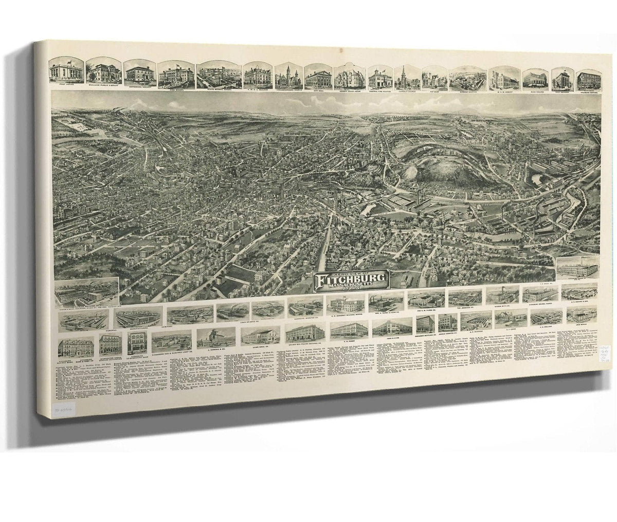 Aero View Of Fitchburg Massachusetts 1915  State Of Massachusetts