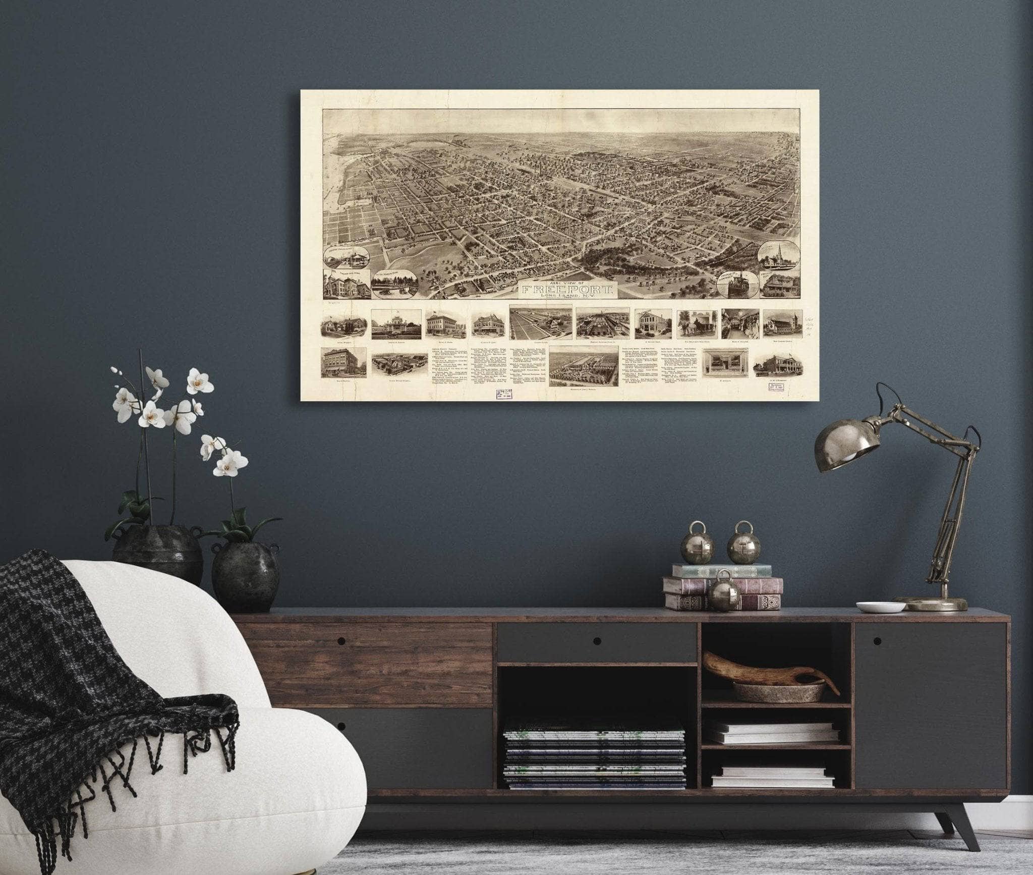 Aero View Of Freeport Long Island Ny 1909  State Of New York