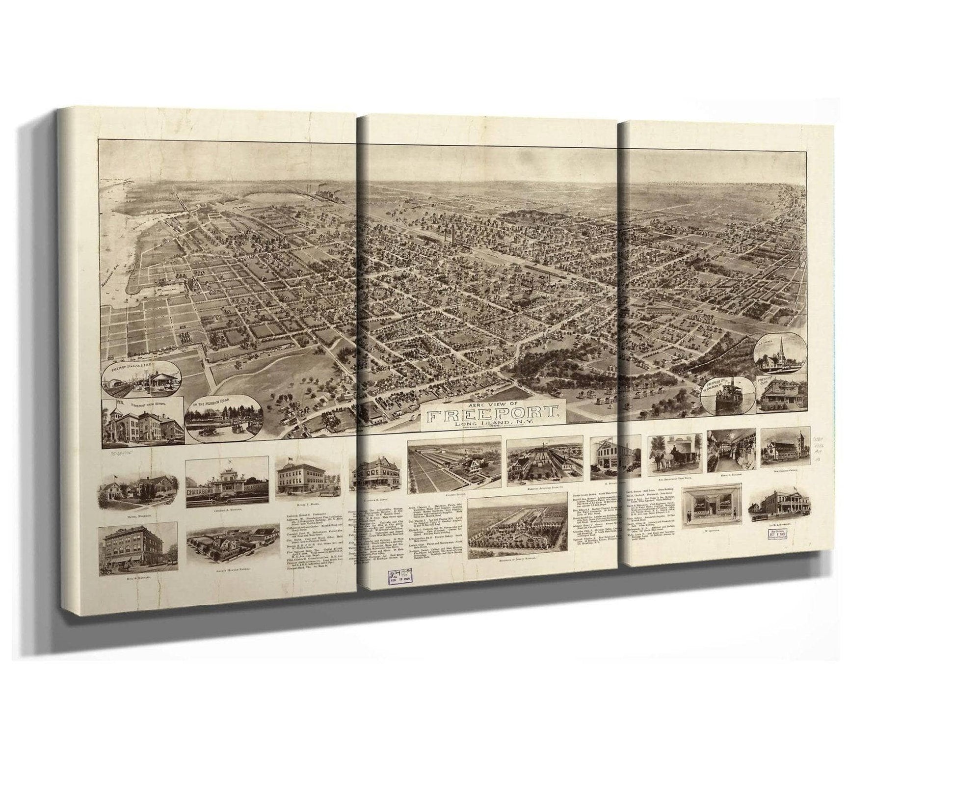 Aero View Of Freeport Long Island Ny 1909  State Of New York