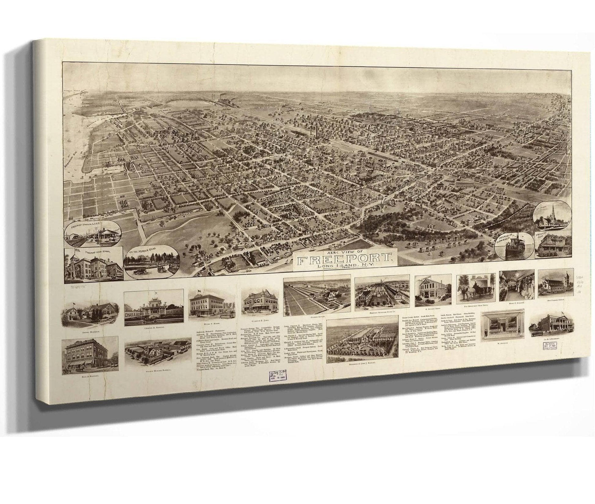 Aero View Of Freeport Long Island Ny 1909  State Of New York