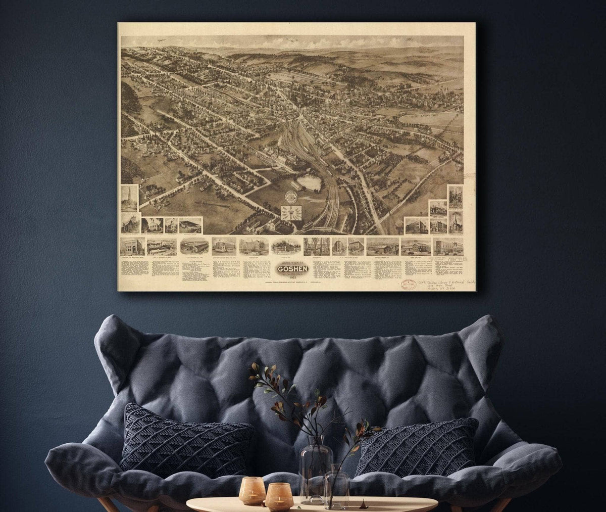 Aero View Of Goshen New York 1922 State of New York