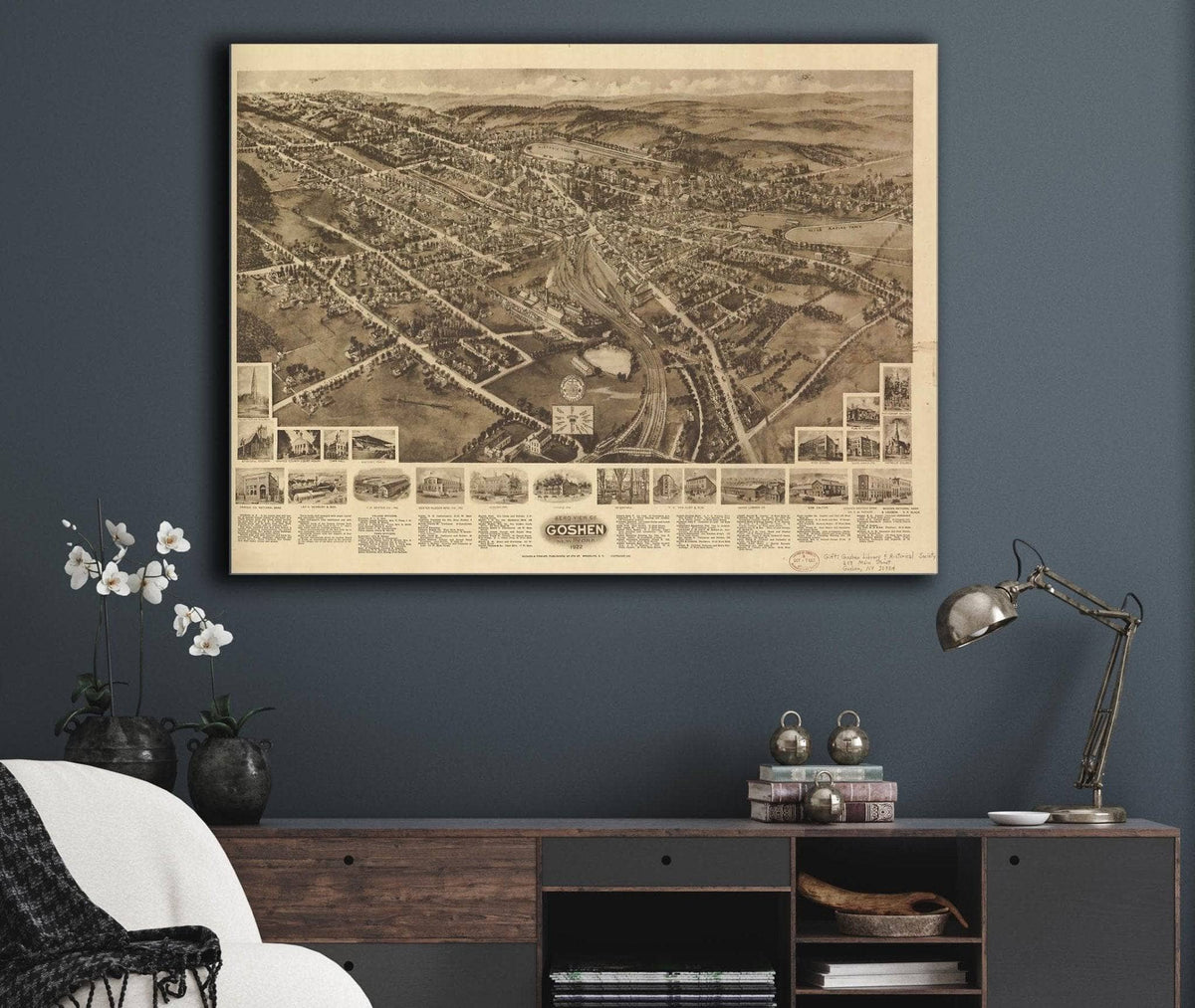 Aero View Of Goshen New York 1922 State of New York