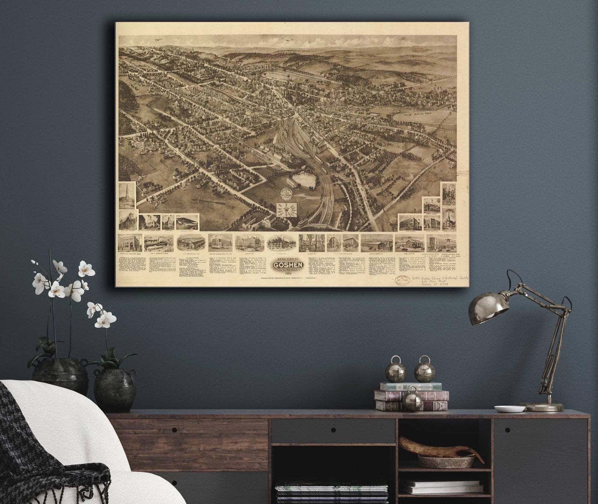 Aero View Of Goshen New York 1922 State of New York