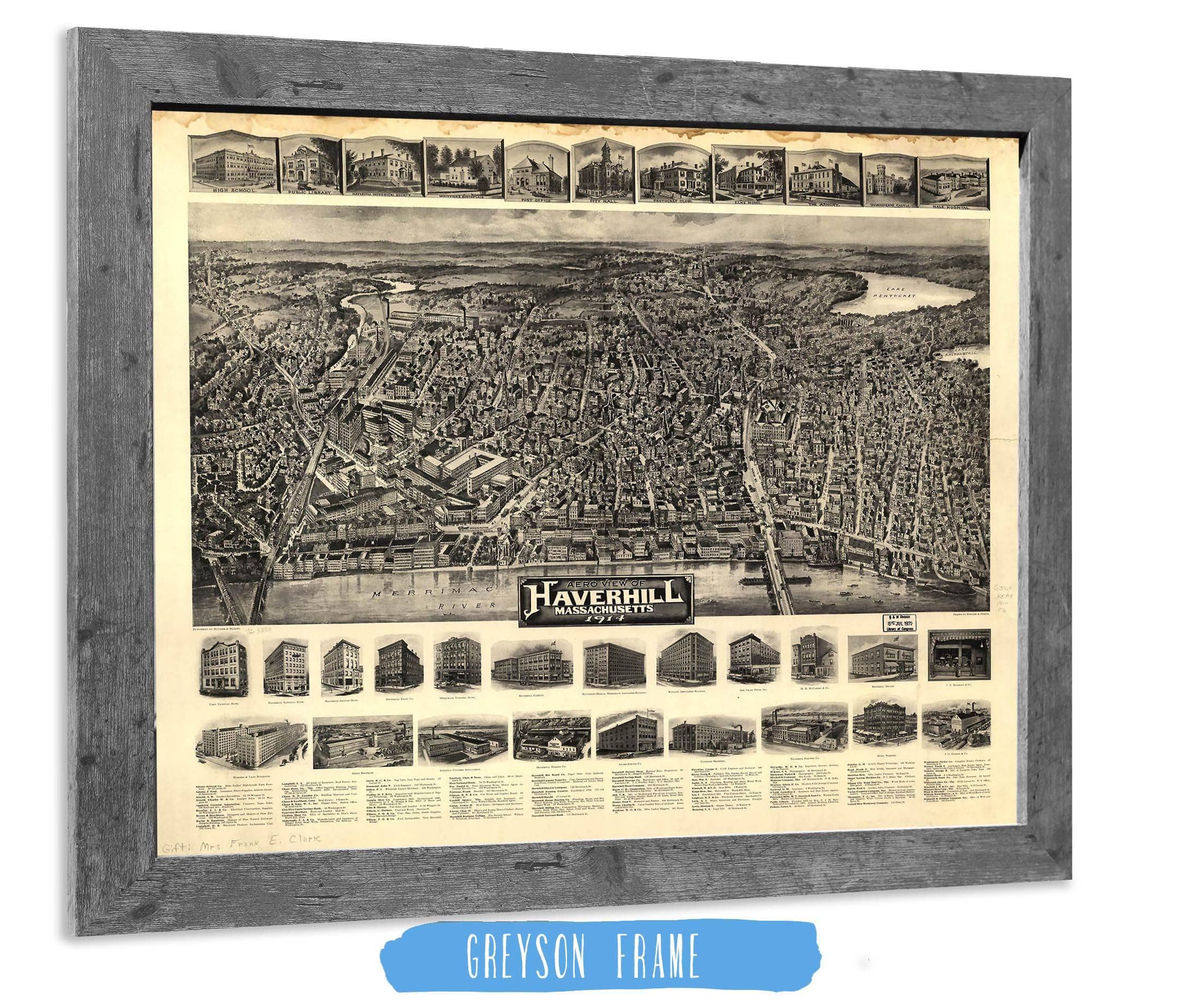 Aero View Of Haverhill Massachusetts 1914 State of Massachusetts