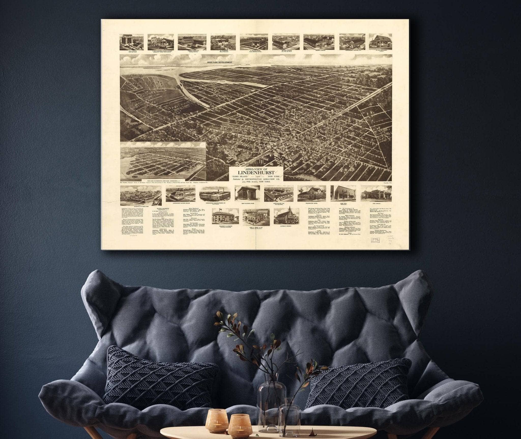 Aero View Of Lindenhurst Long Island 1926 New York State of New York