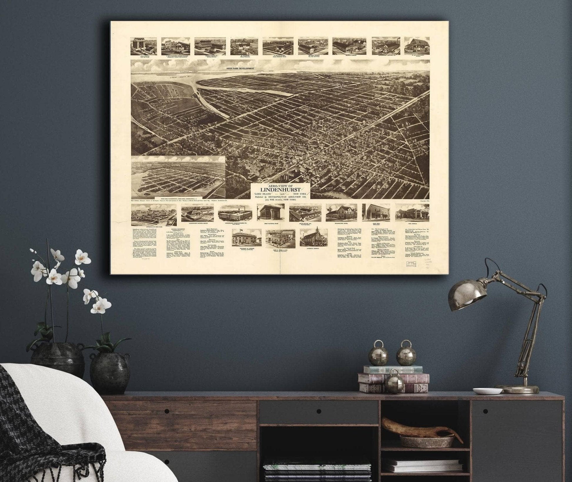 Aero View Of Lindenhurst Long Island 1926 New York State of New York