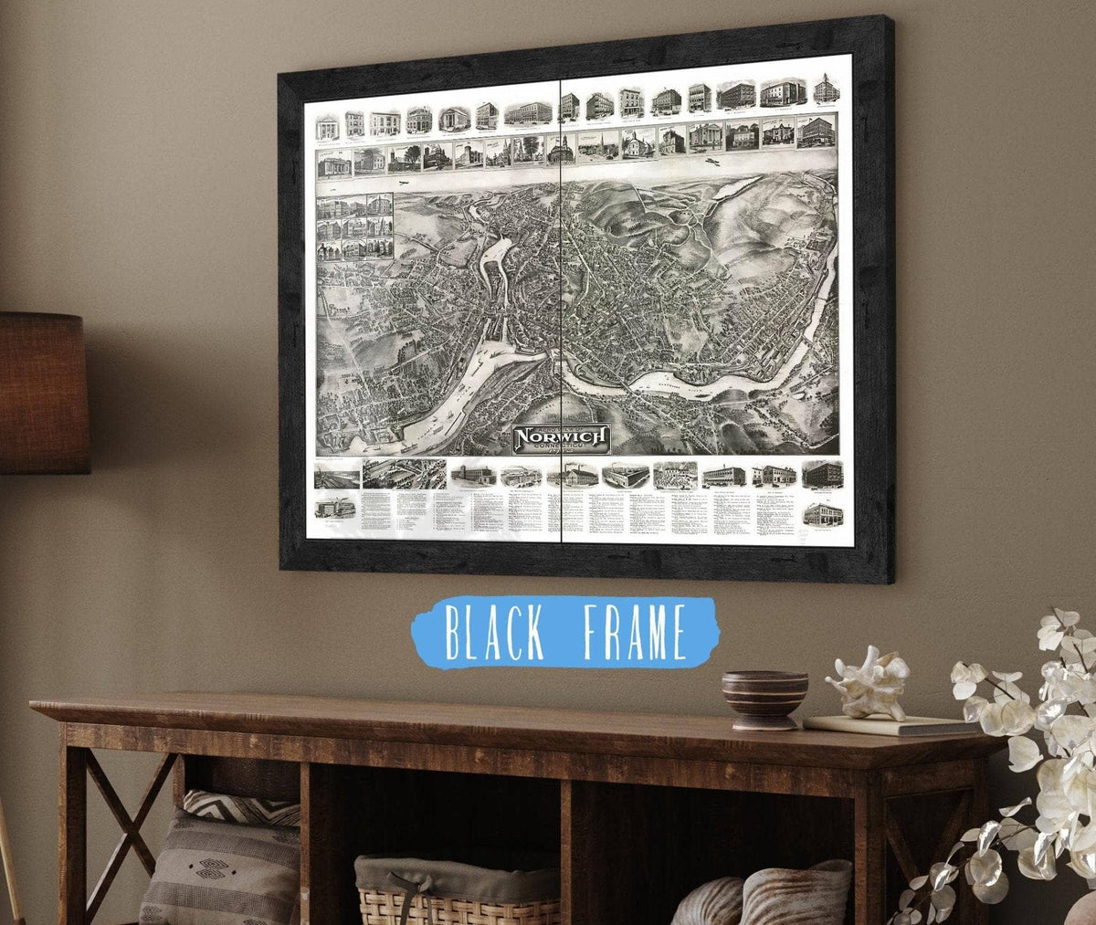 Aero View Of Norwich Connecticut 1912 State of Connecticut