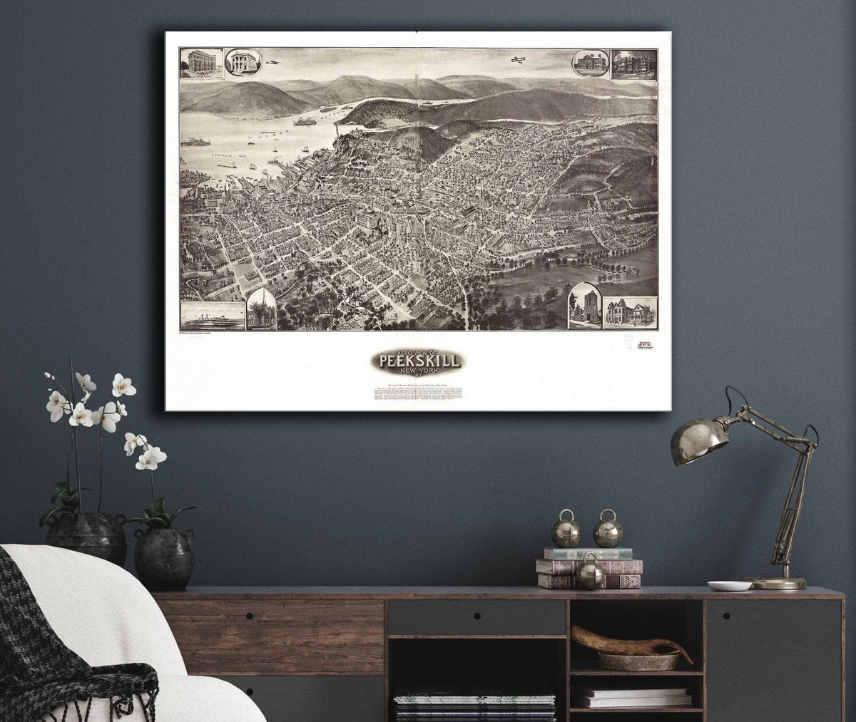 Aero View Of Peekskill New York 1911 State of New York