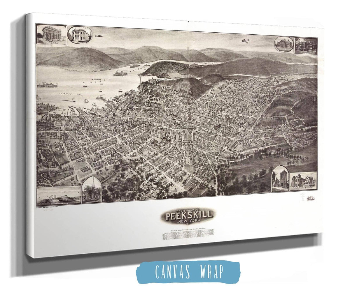 Aero View Of Peekskill New York 1911 State of New York