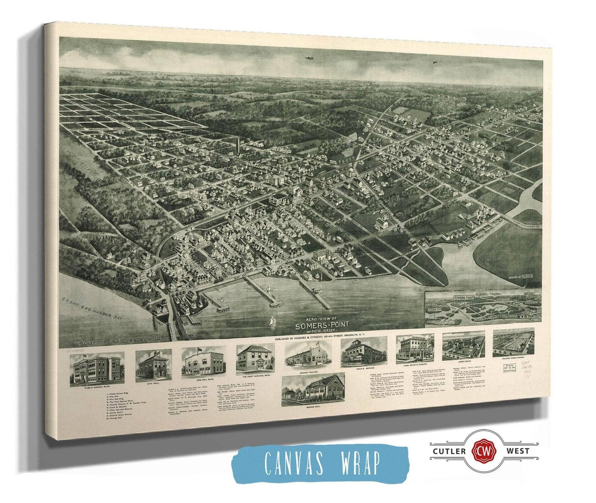 Aero View Of Somers Point 1925 New Jersey State of New Jersey