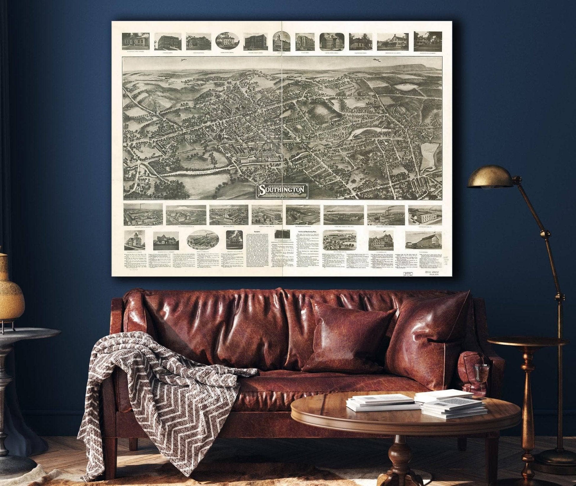 Aero View Of Southington Connecticut 1914 State of Connecticut