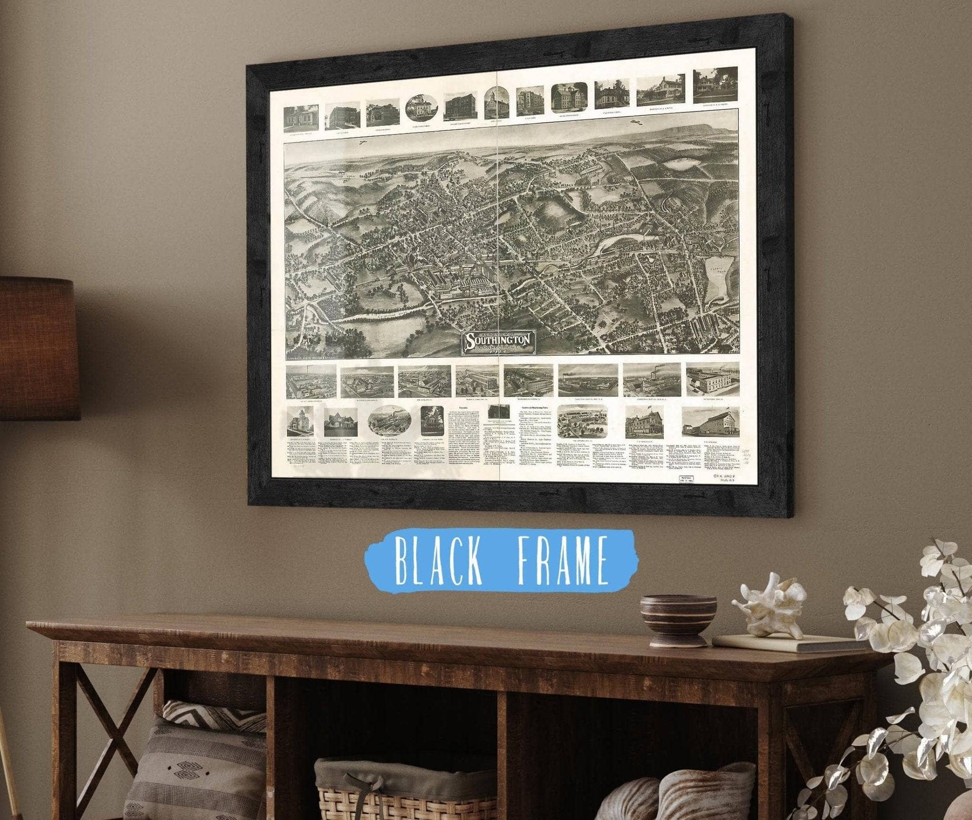 Aero View Of Southington Connecticut 1914 State of Connecticut