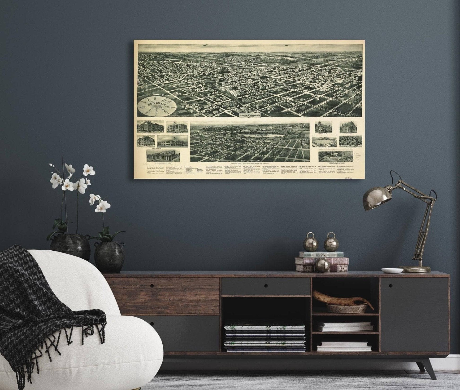 Aero View Of Valley Stream Long Island 1924  State Of New York