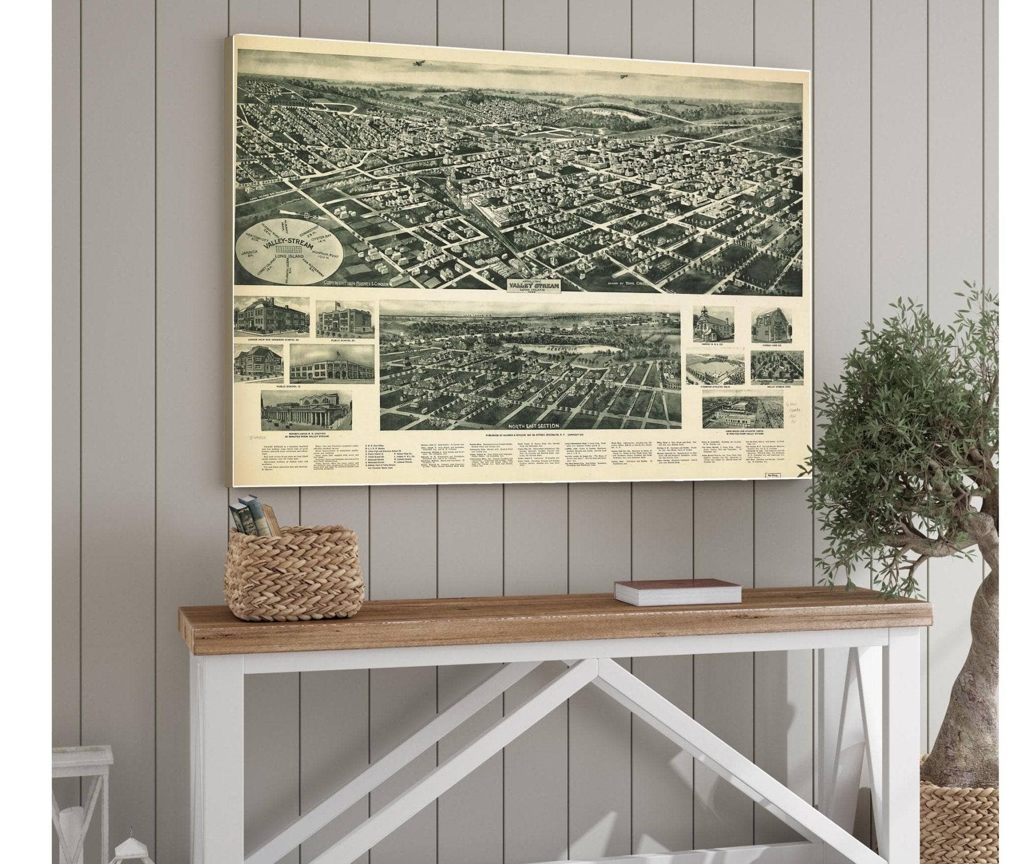 Aero View Of Valley Stream Long Island 1924  State Of New York