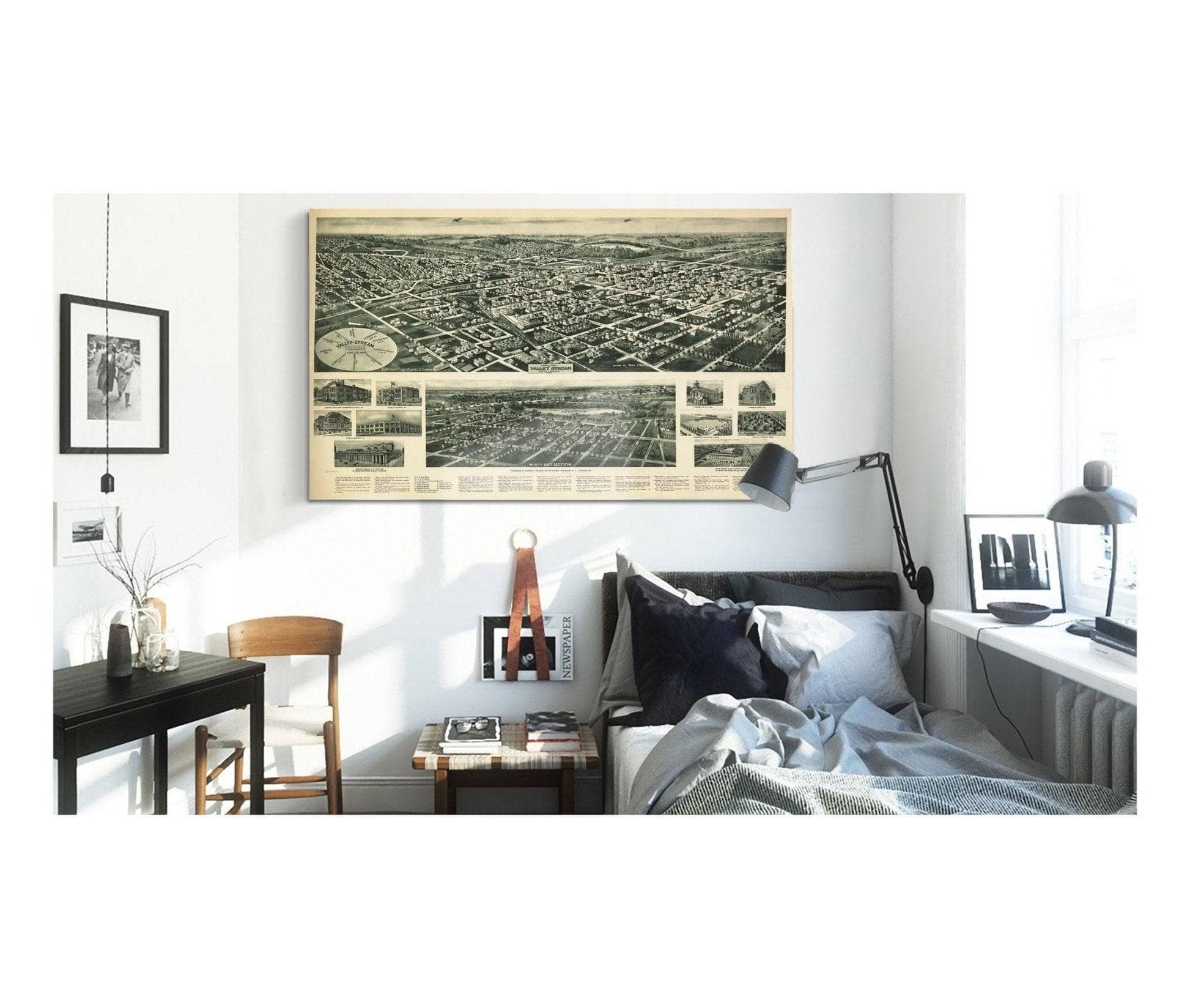 Aero View Of Valley Stream Long Island 1924  State Of New York