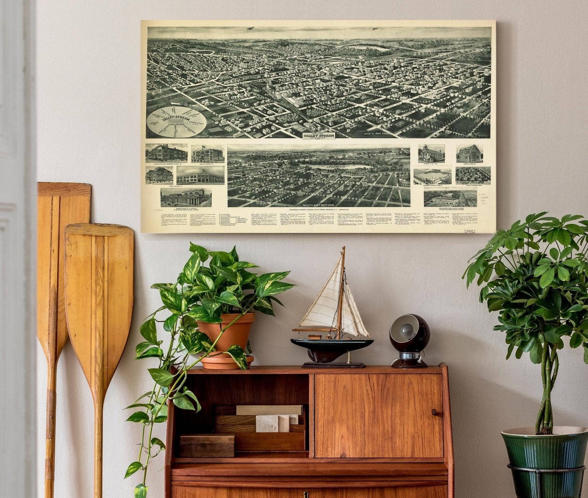 Aero View Of Valley Stream Long Island 1924  State Of New York