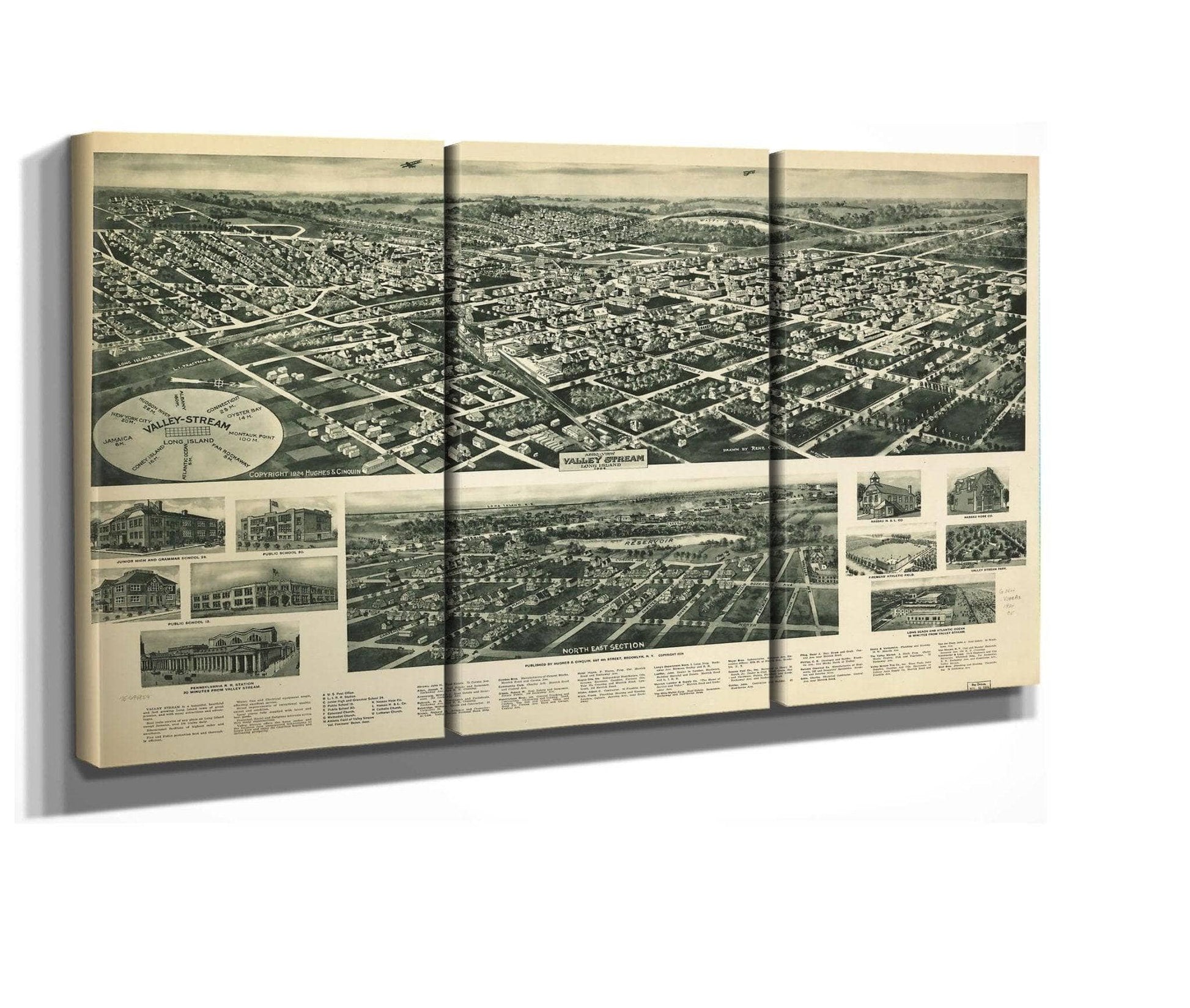 Aero View Of Valley Stream Long Island 1924  State Of New York