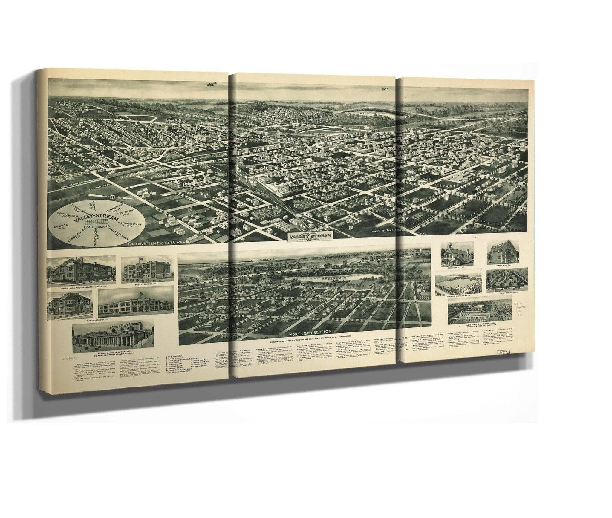 Aero View Of Valley Stream Long Island 1924  State Of New York